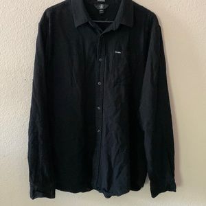 Mens XL Black Flannel Volcom Button up